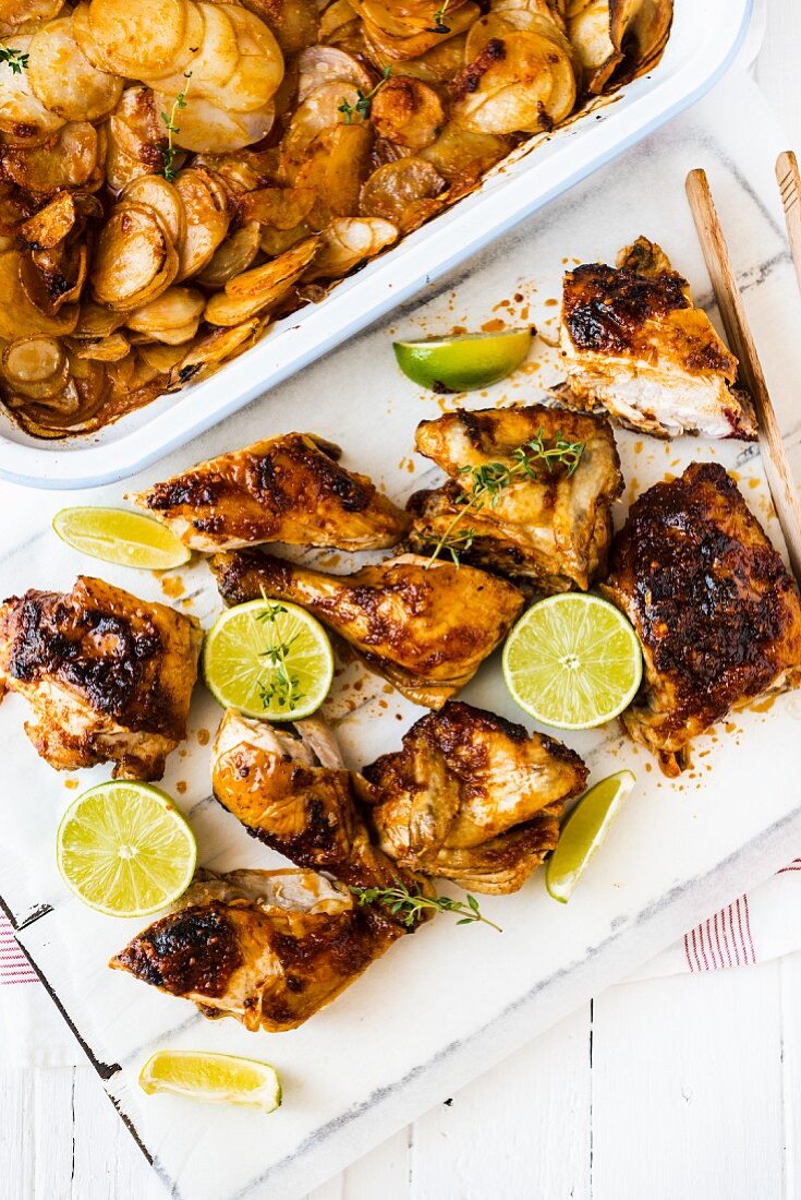 Peri-peri chicken with limes