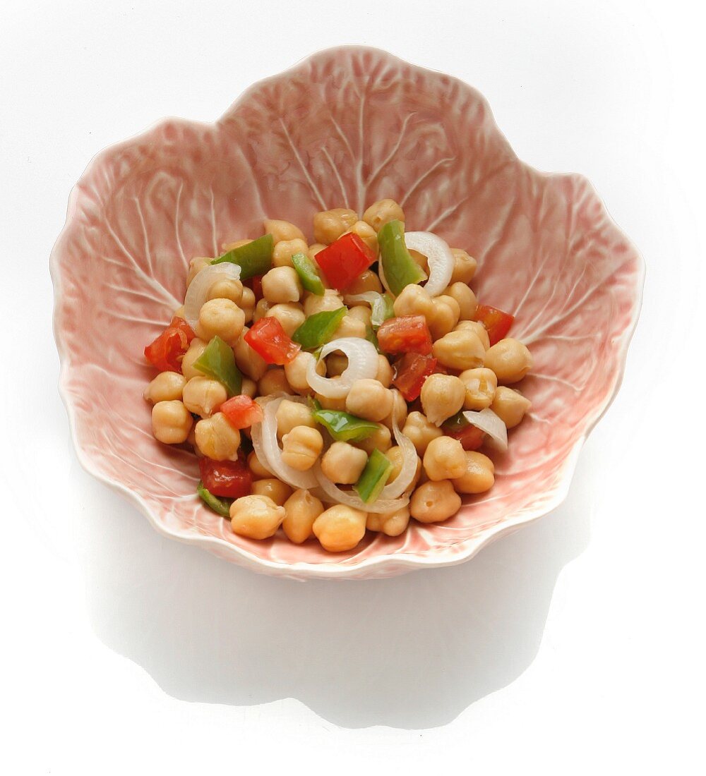 Chickpeas with peppers and curry powder