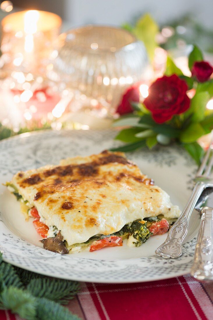 Vegetarian marscapone lasagne for Christmas