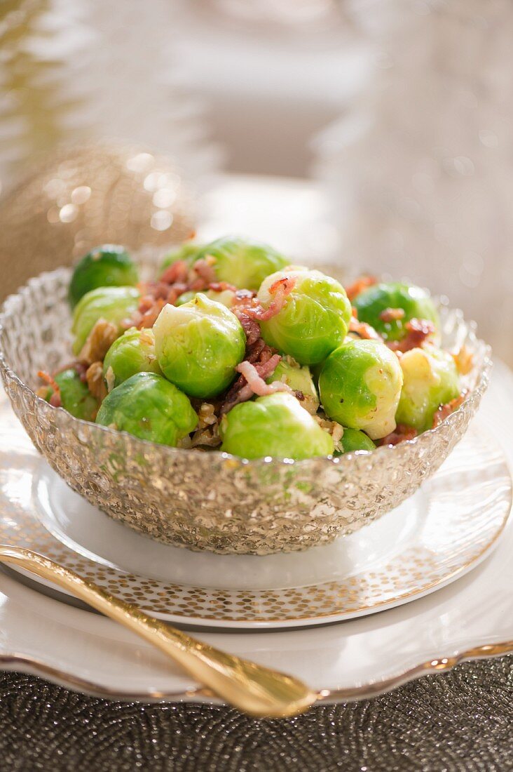 Rosenkohl mit Speck zu Weihnachten