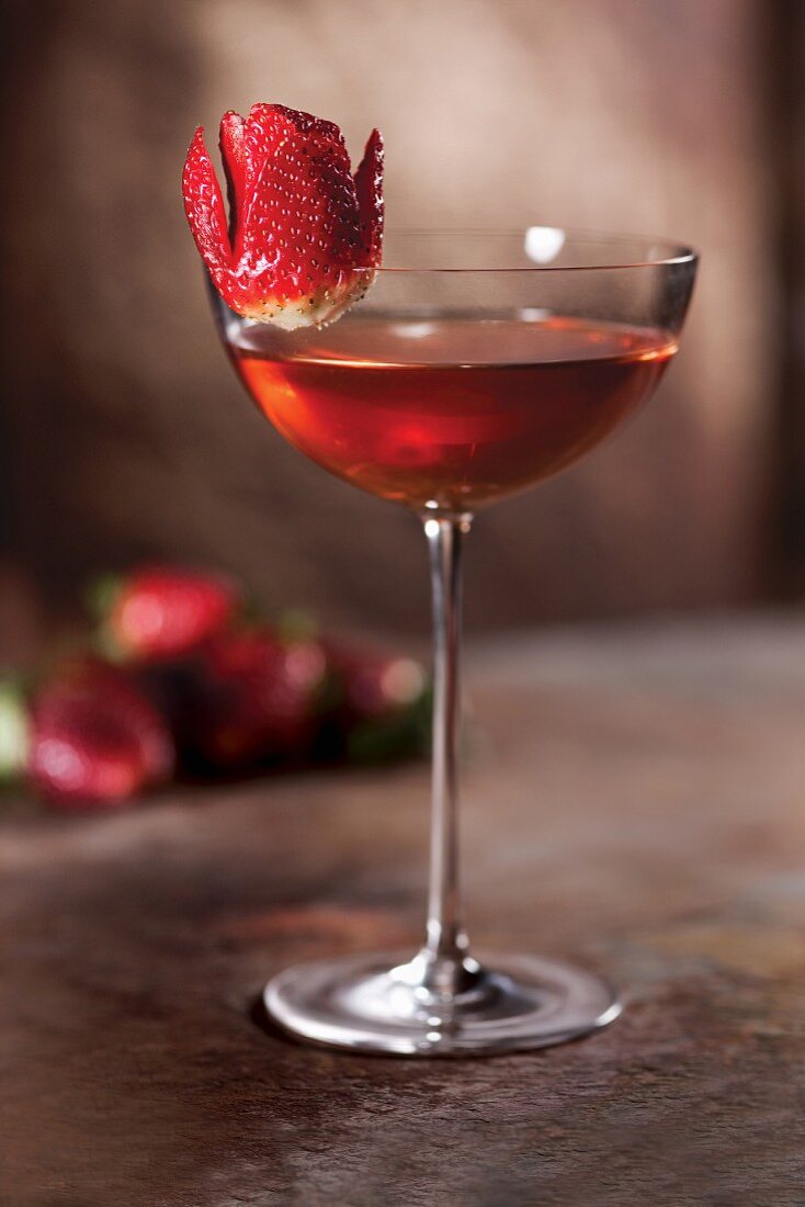 Erdbeer-Bourbon-Cocktail