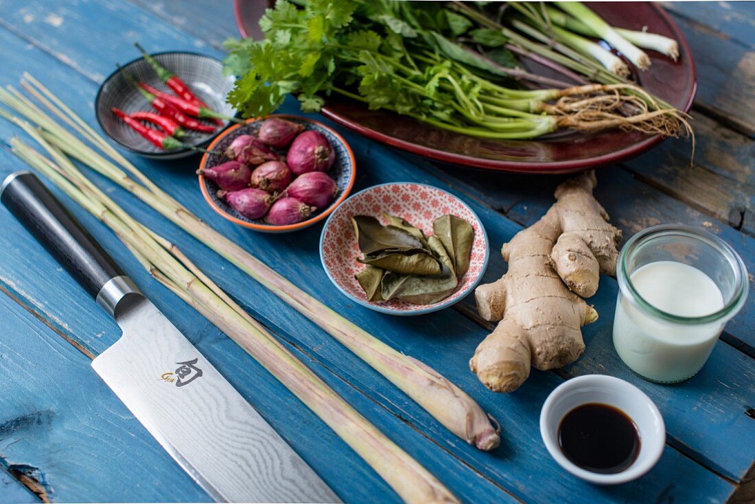 Ingredients for a Thai dish