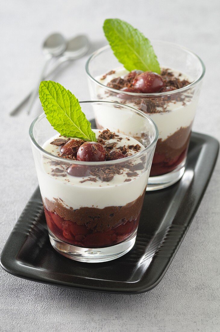 Sweet Black Forest-style verrine