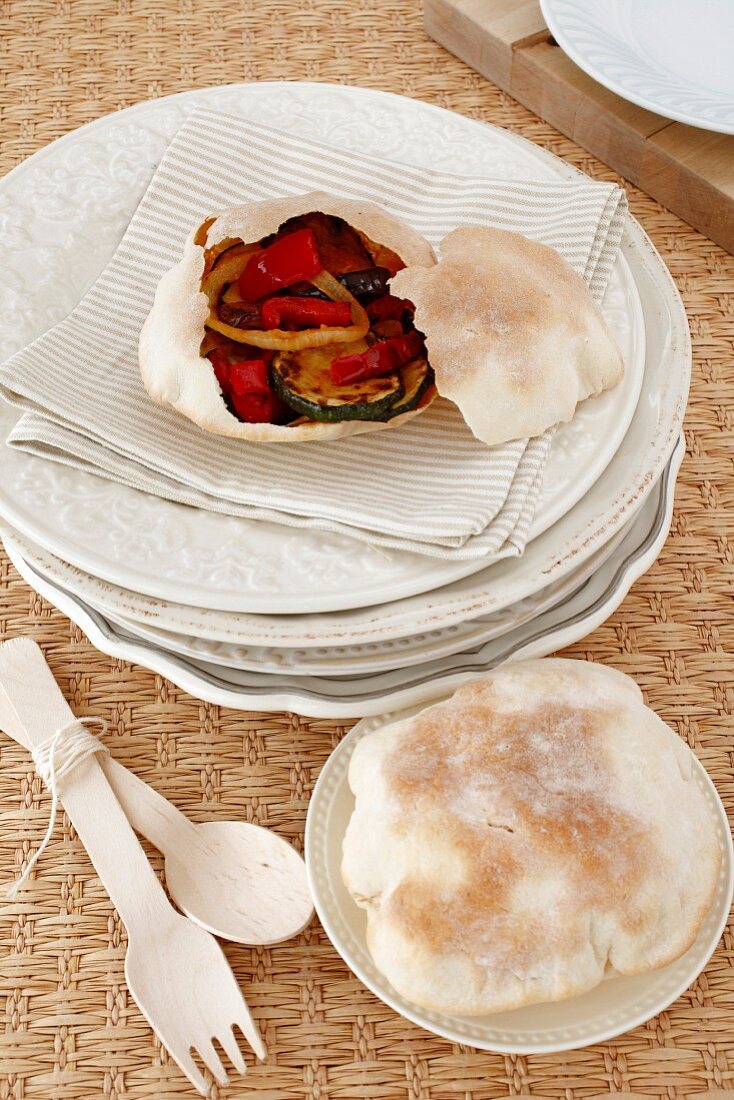 Ratatouille in unleavened bread