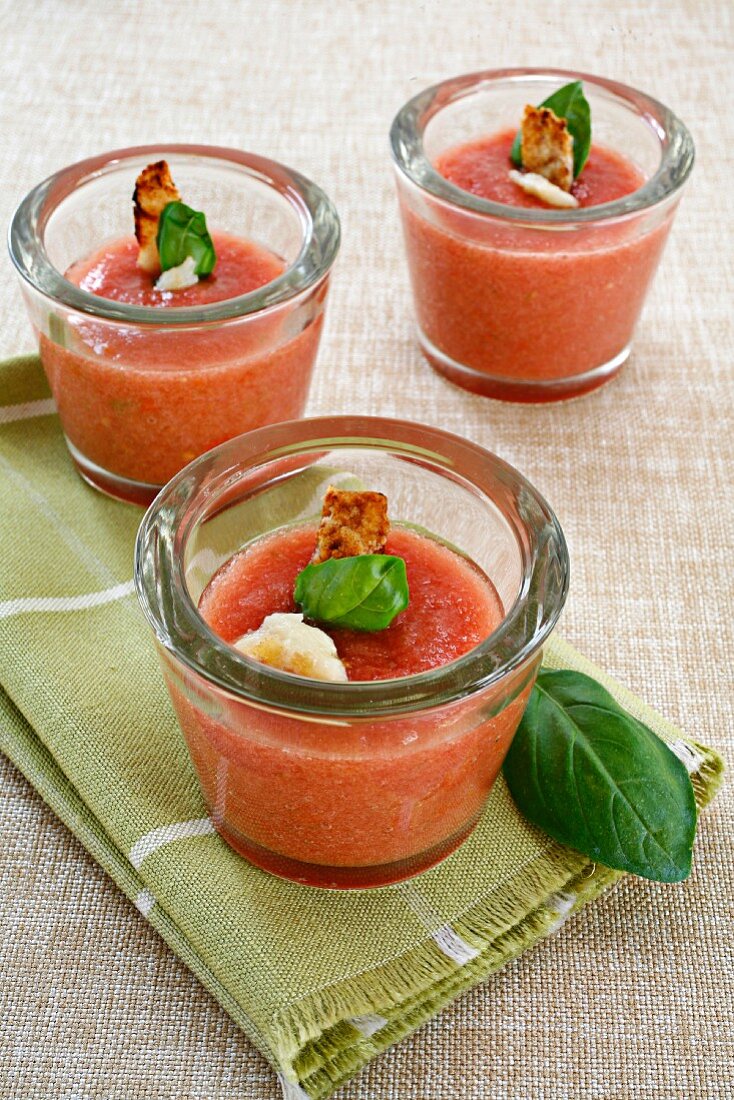 Gazpacho with cod crisps