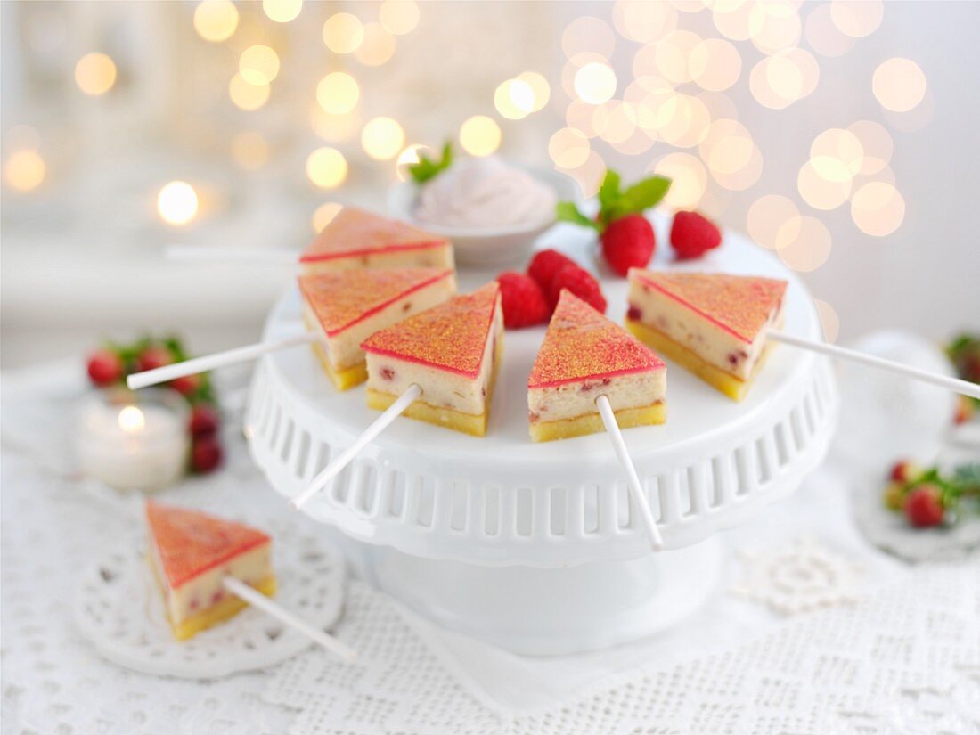 White chocolate and raspberry lollies for Christmas