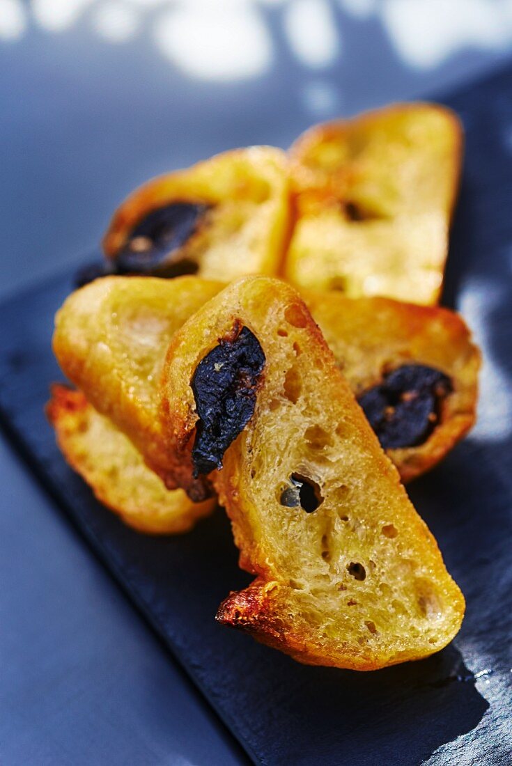 Olive bread crostini
