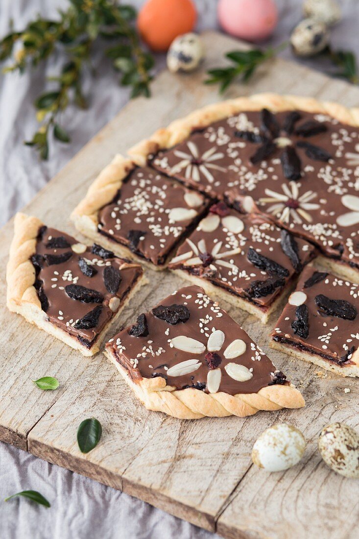 Mazurek (Osterkuchen mit Schokolade und Trockenfrüchten, Polen)