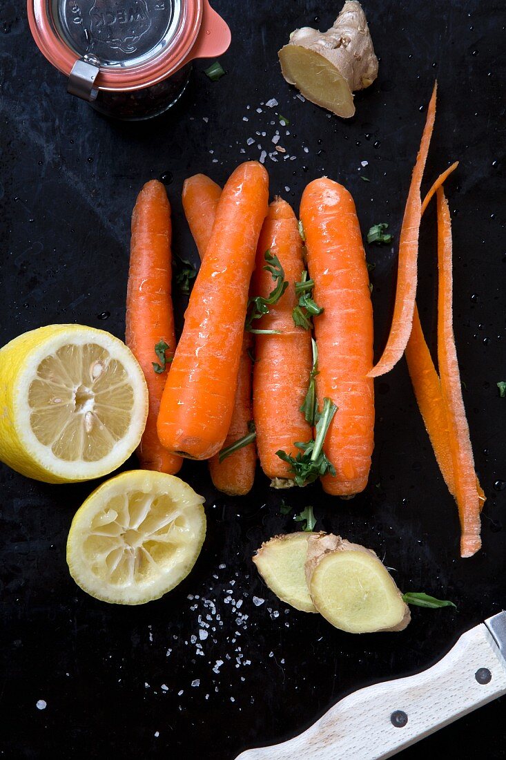 Carrots, ginger and lemons