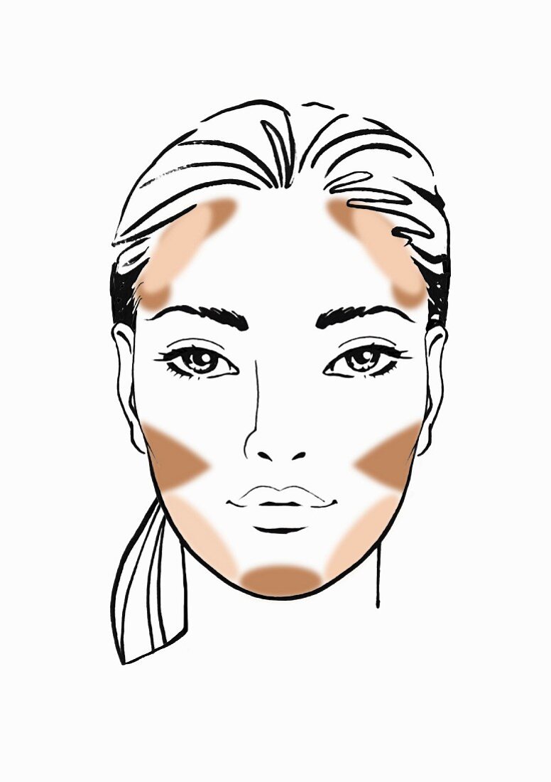 An illustration of applying make-up, step 2