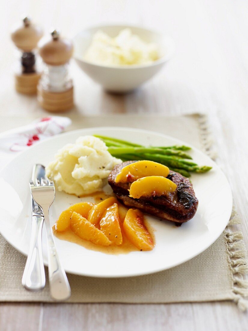 Duck Breast with Peaches
