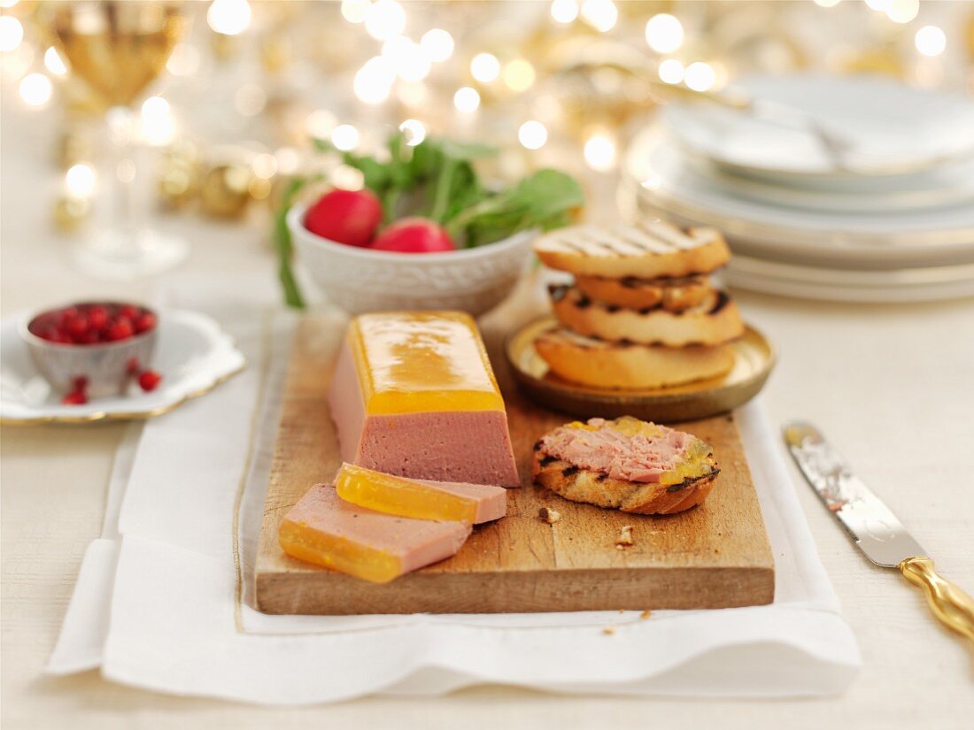 Duck liver parfait with grilled bread for Christmas