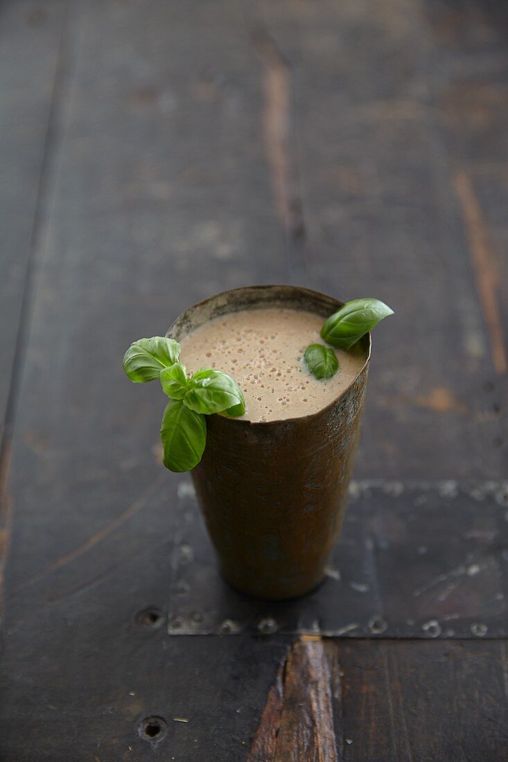 A smoothie in basil