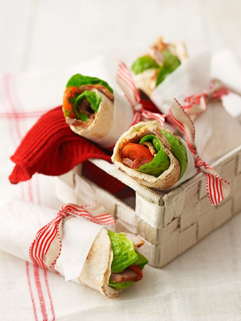 Pork salad cranberry wraps