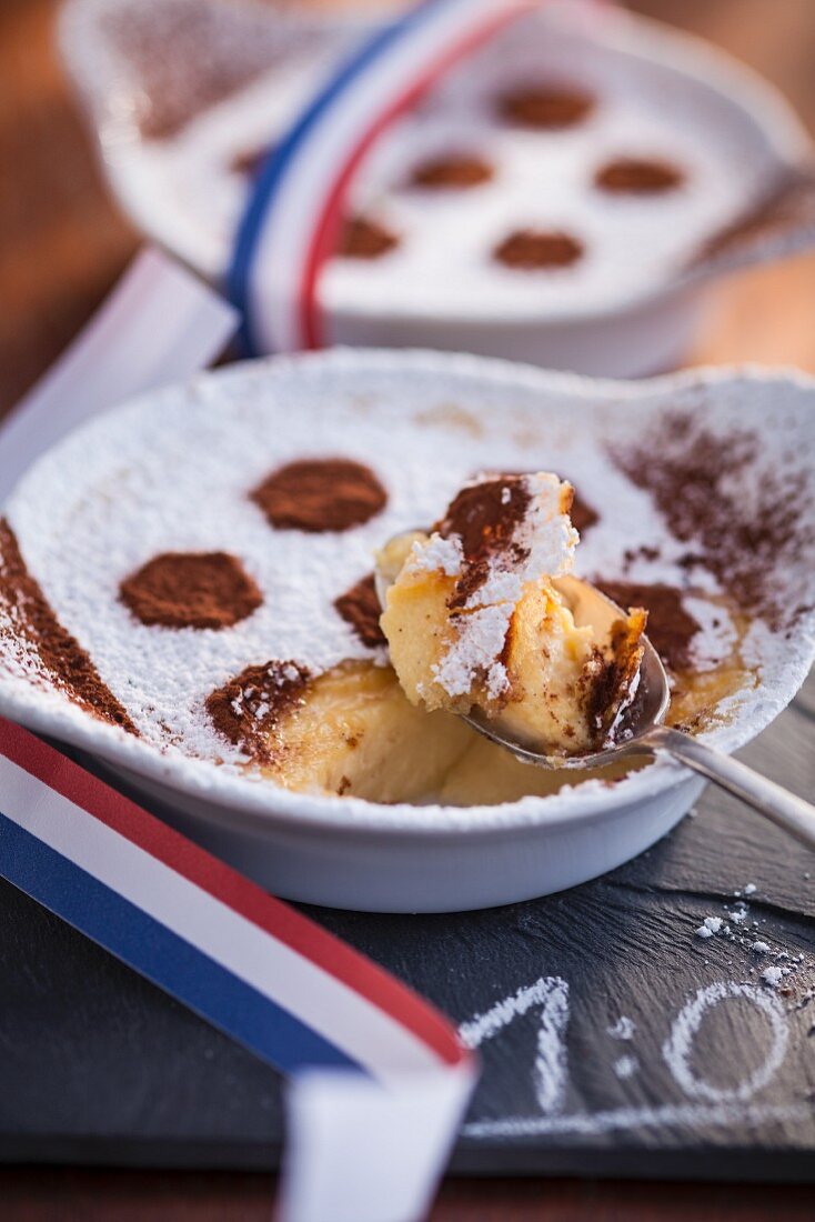 Creme Brulee with soccer ball design