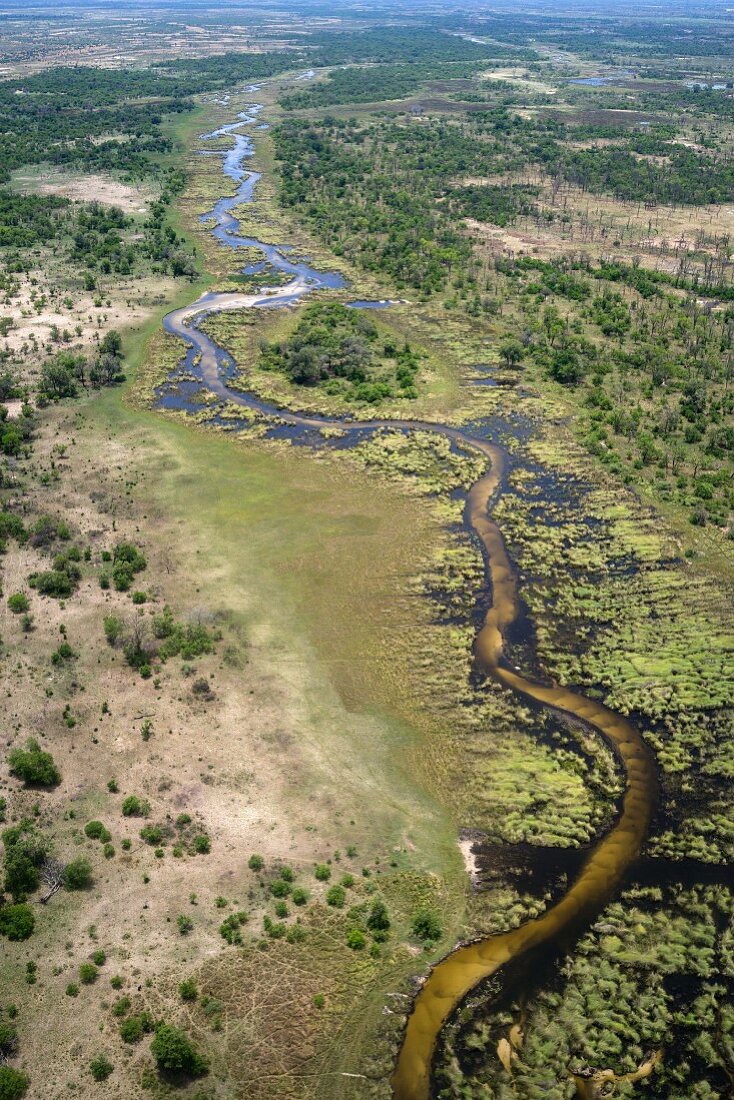 Luftaufnahme des Okavango Deltas, Botswana