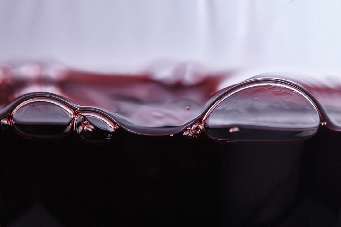 Bubbles in red wine