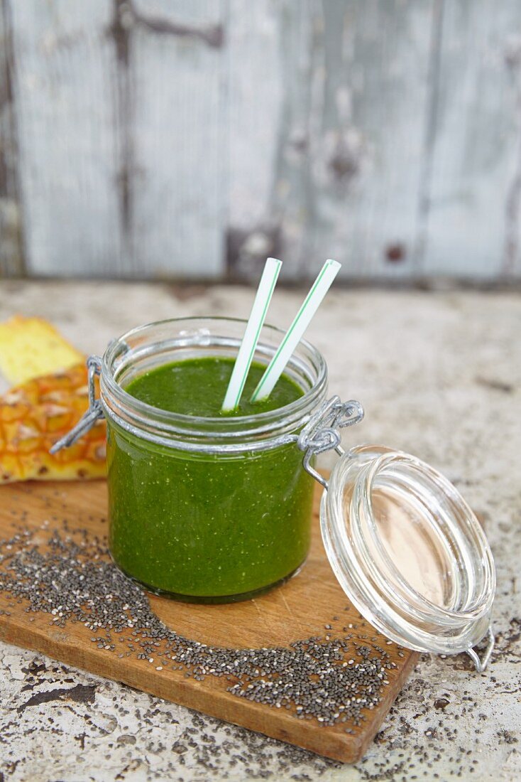 A chia smoothie with pineapple