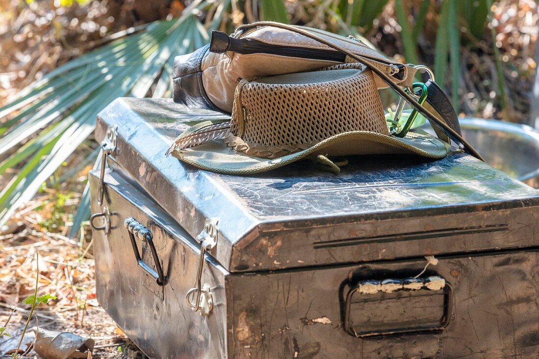 Luggage for a walking safari, Zambia, Africa