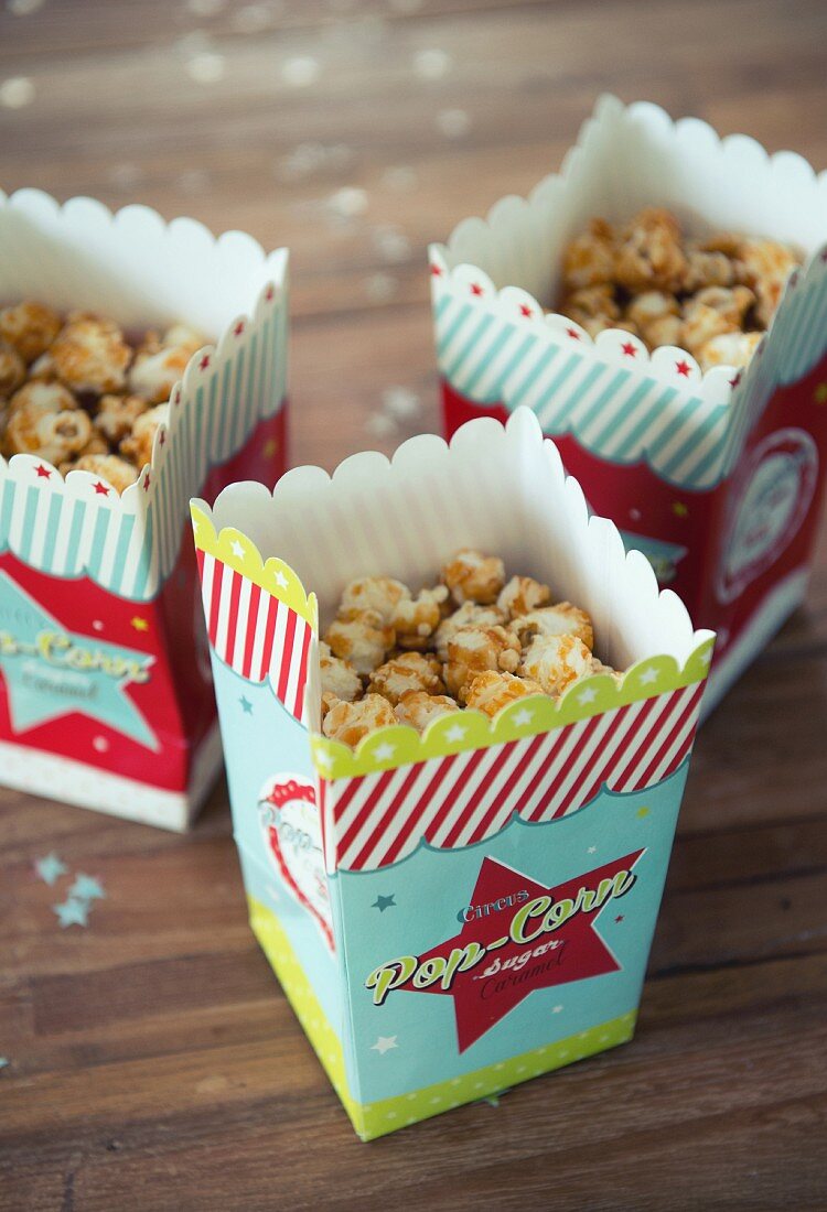 Popcorn in cardboard containers