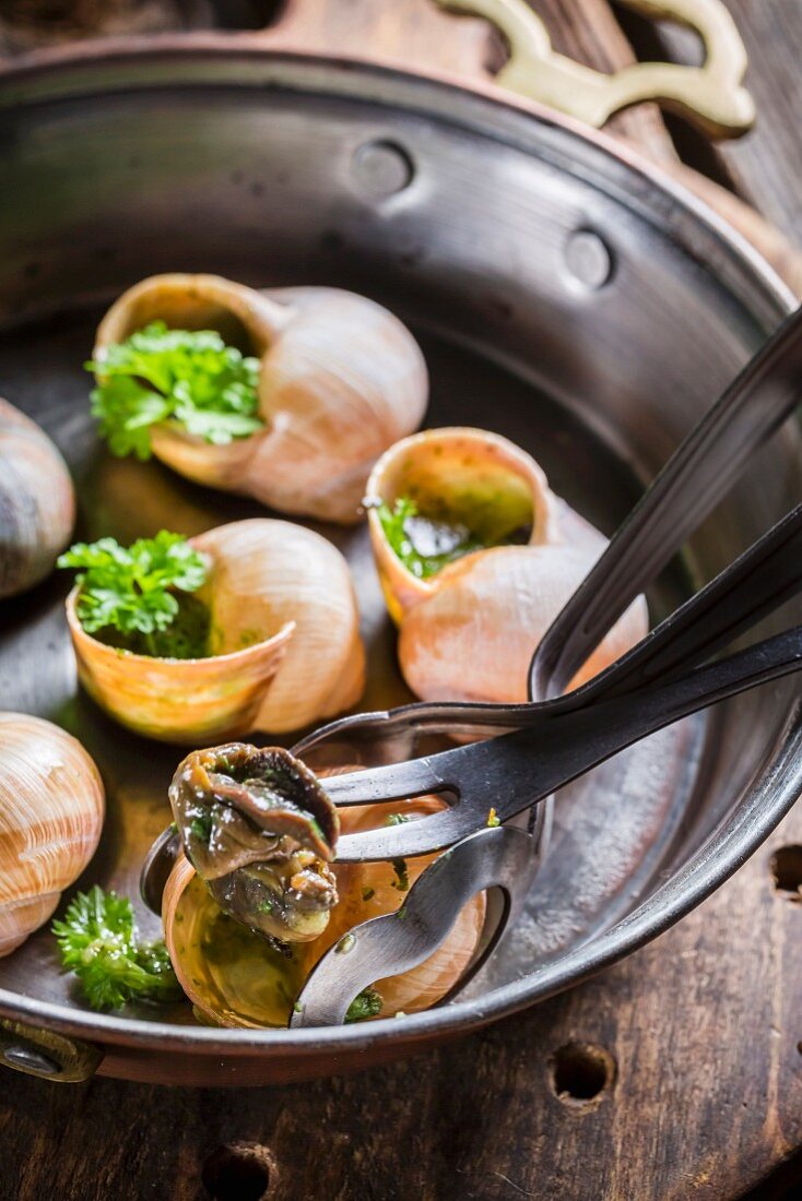 Snails with garlic butter and parsley