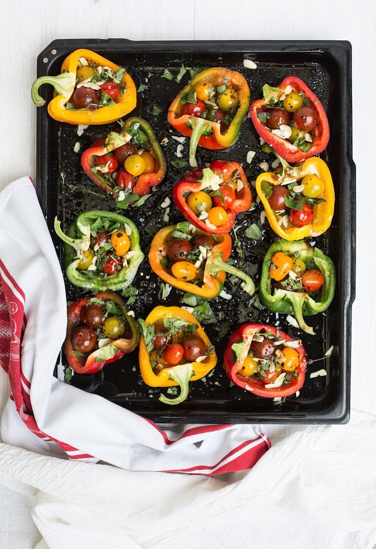 Peppers filled with tomatoes