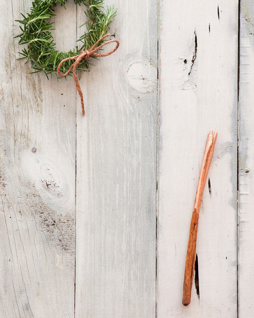 Table decorations with rosemary