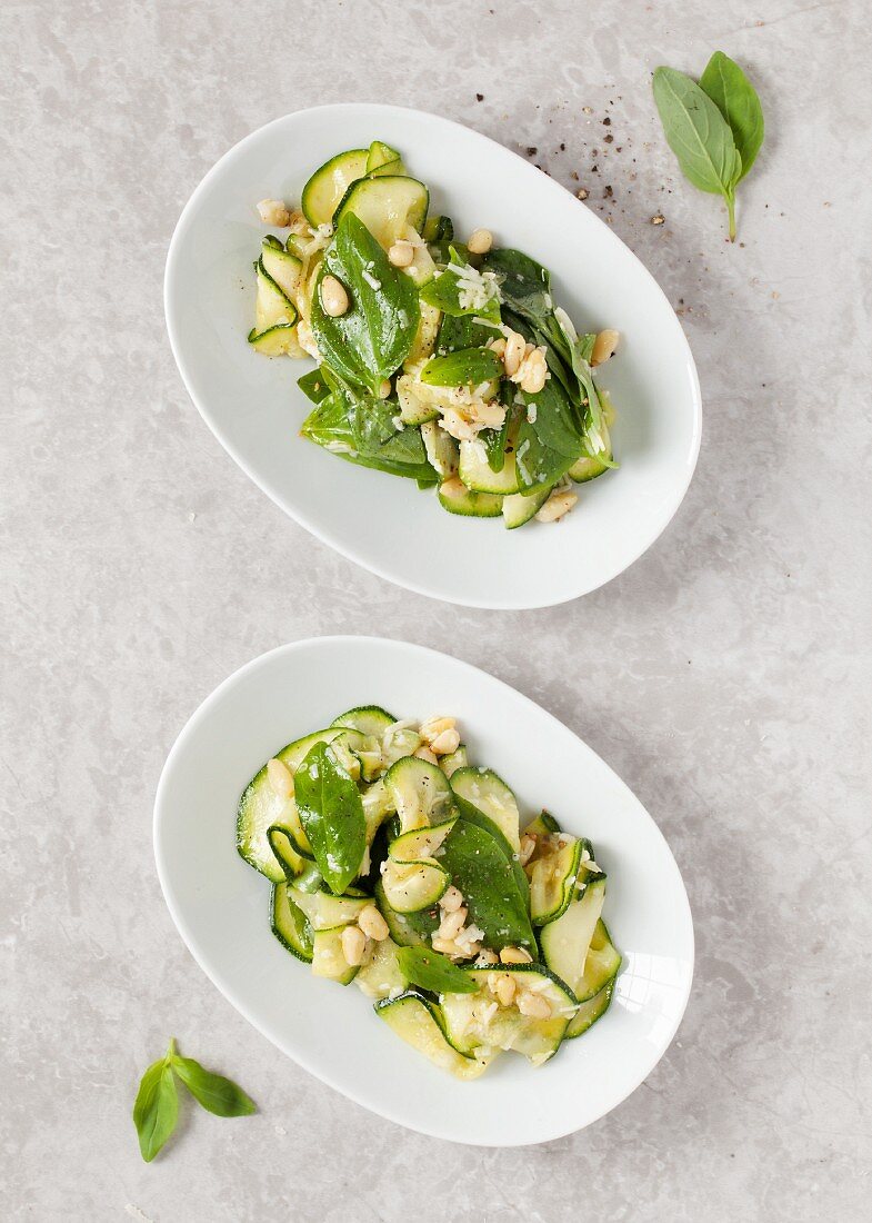 Courgette with basil and pine nuts (Italy)