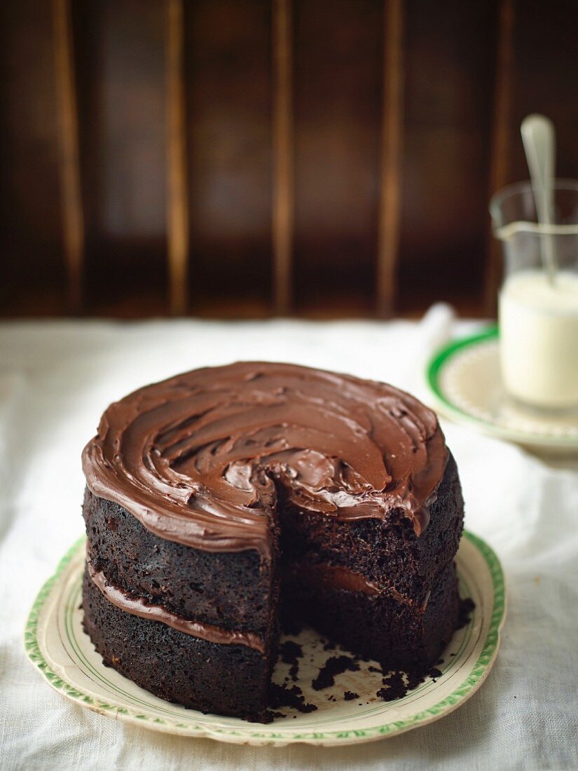 Dunkler Schokoladen-Guinness-Kuchen zum St. Patricks Day