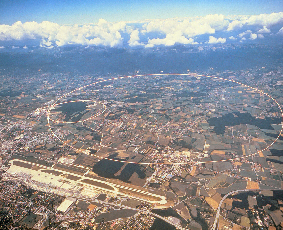 Aerial photo of LEP accelerator