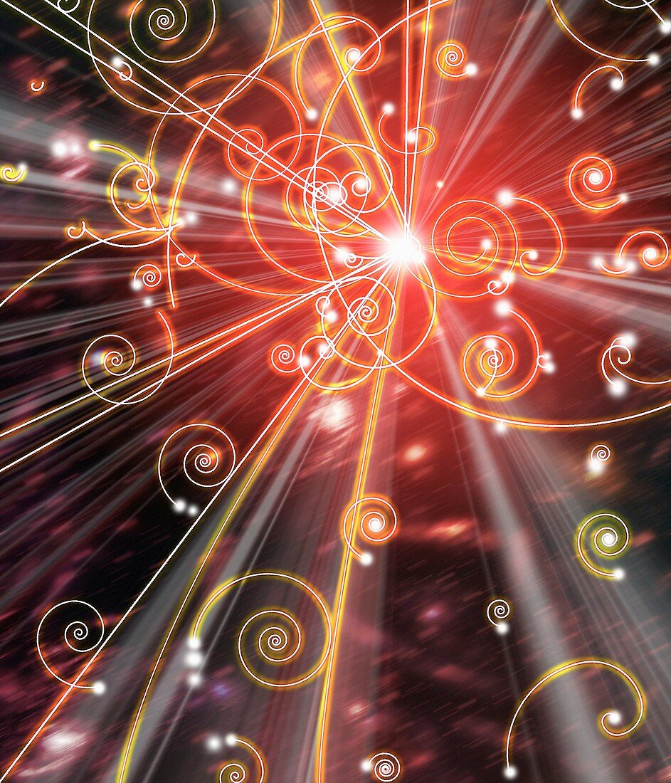 Art of subatomic particle tracks