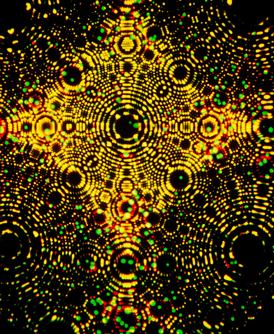 Field-ion micrograph of atoms of iridium