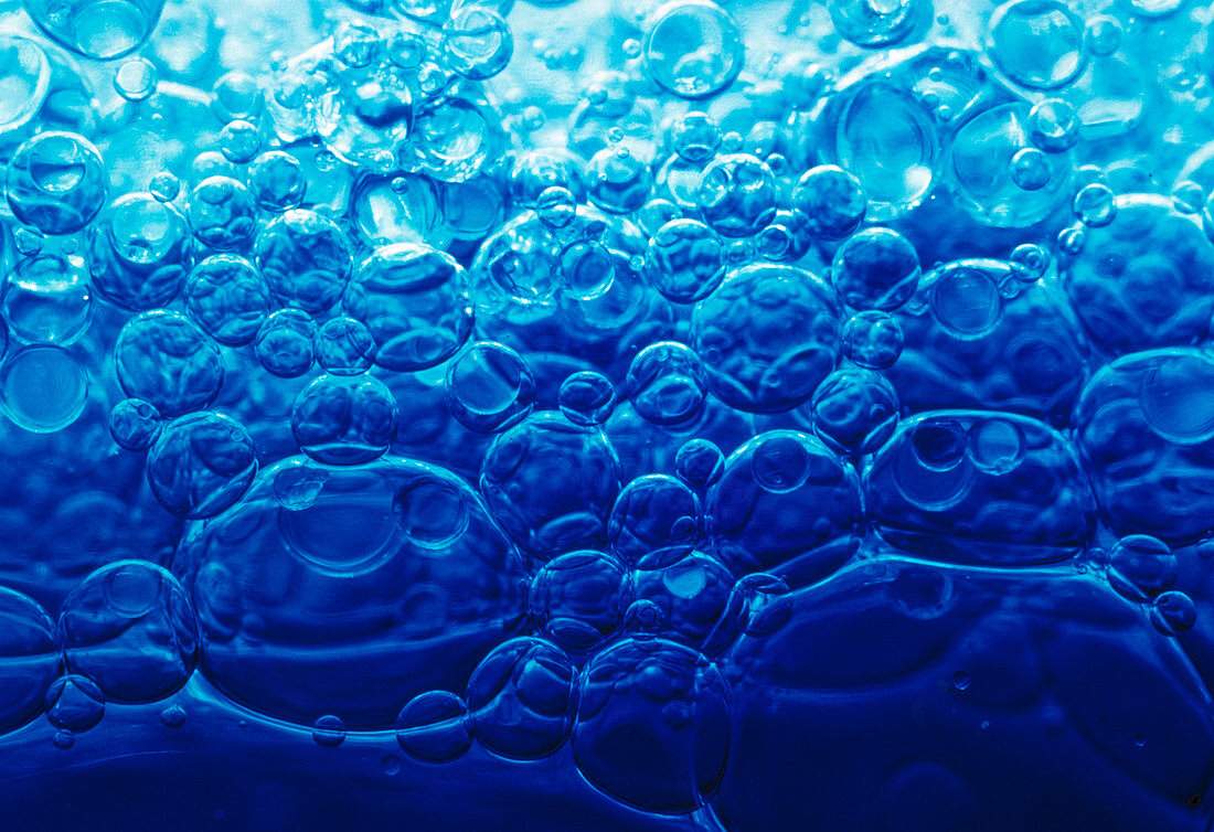 Boiling water showing bubbles