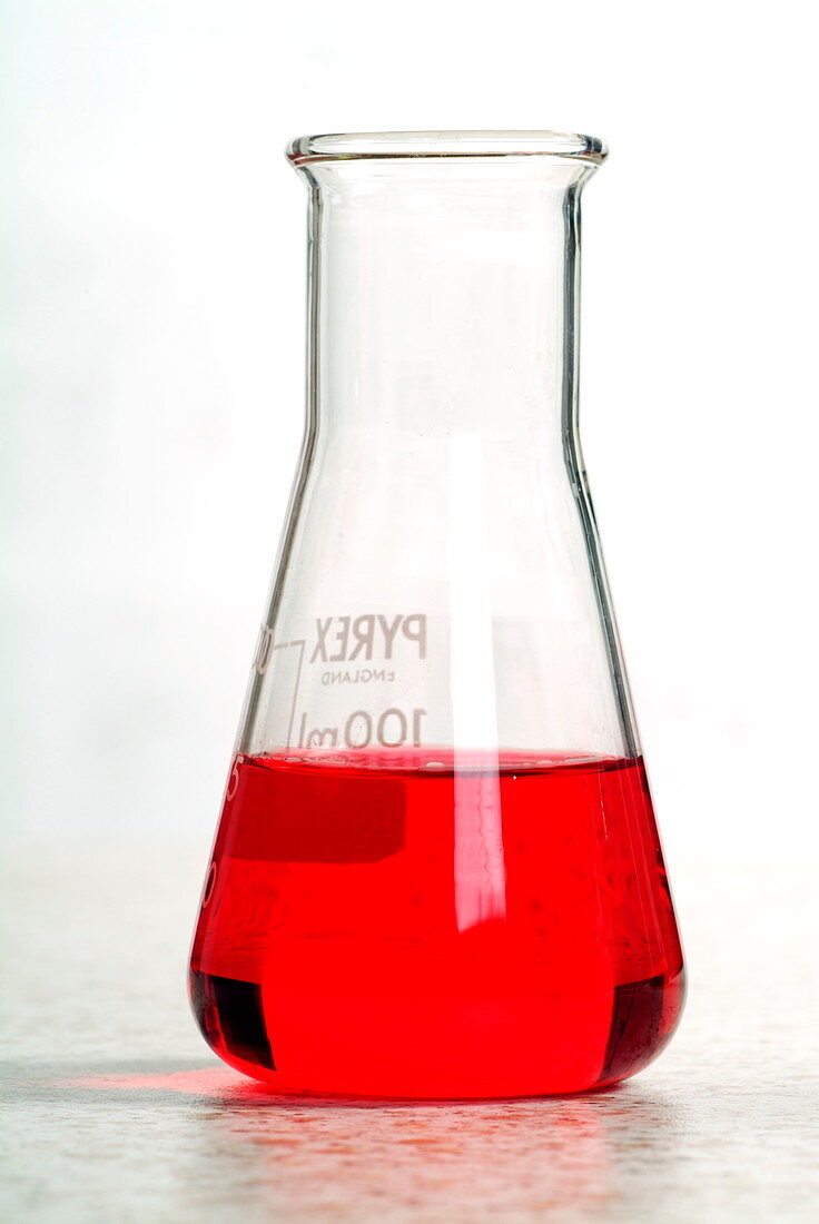 Universal indicator in a strong acid