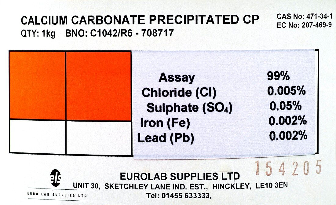 Calcium carbonate label