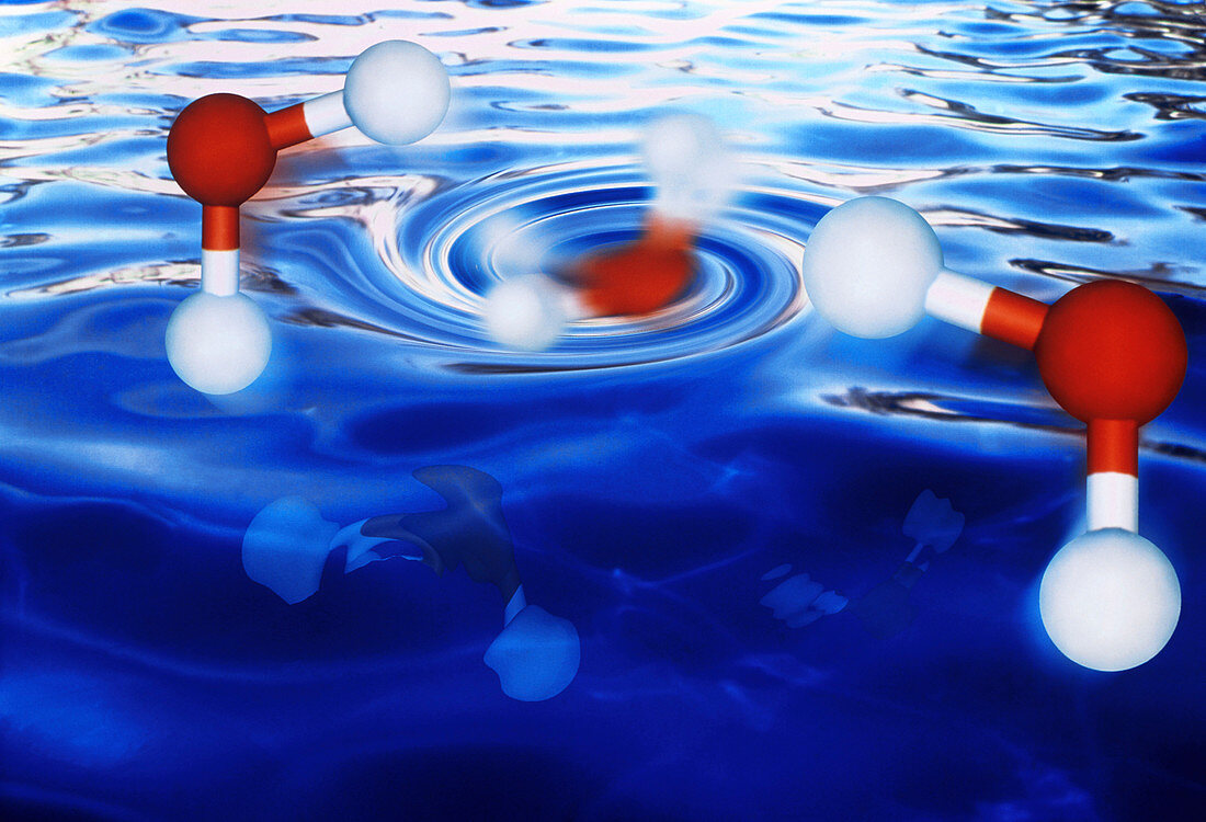 Water molecules in a whirlpool