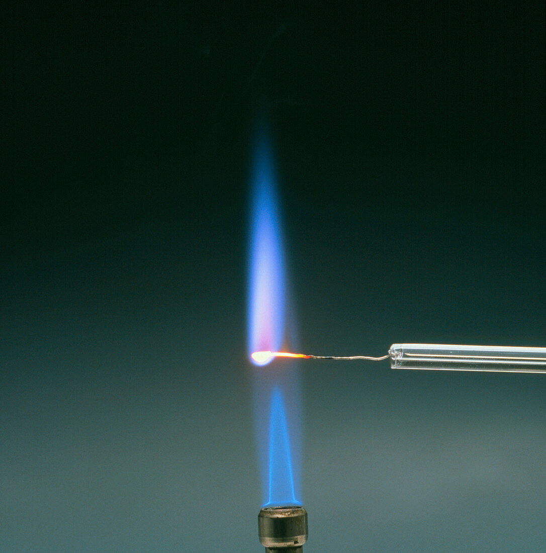 Performing a potassium flame test
