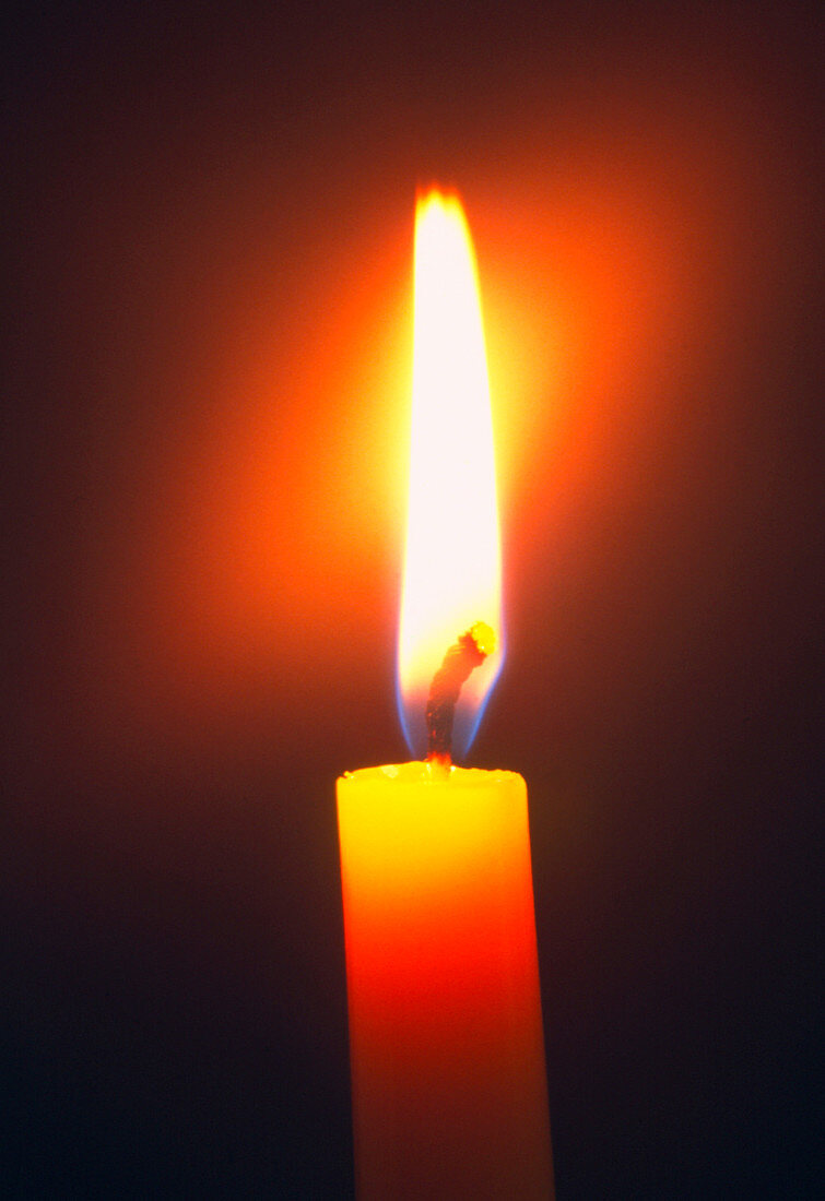 View of the flame of a burning candle