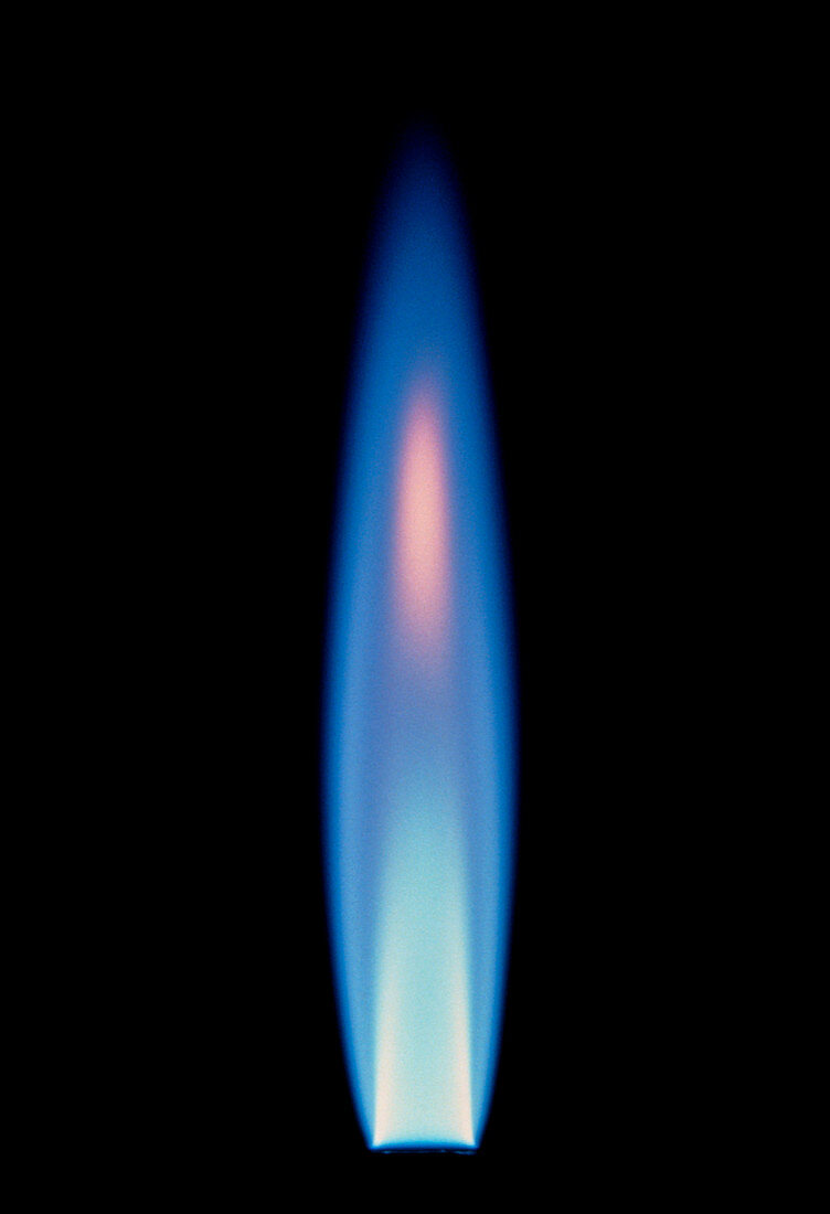 Propane gas flame from a bunsen burner