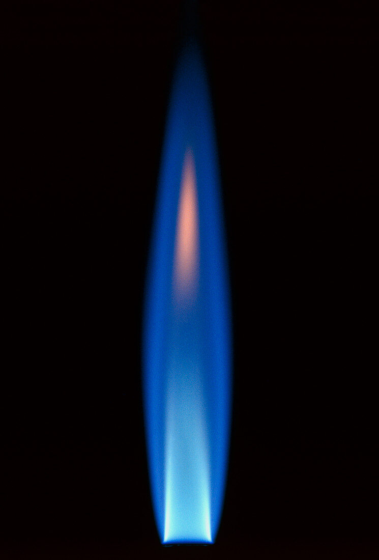 Propane gas flame from bunsen burner