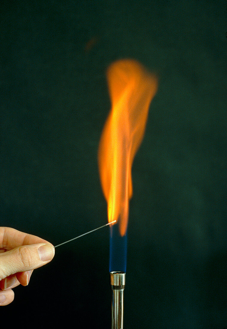 Performing a calcium flame test