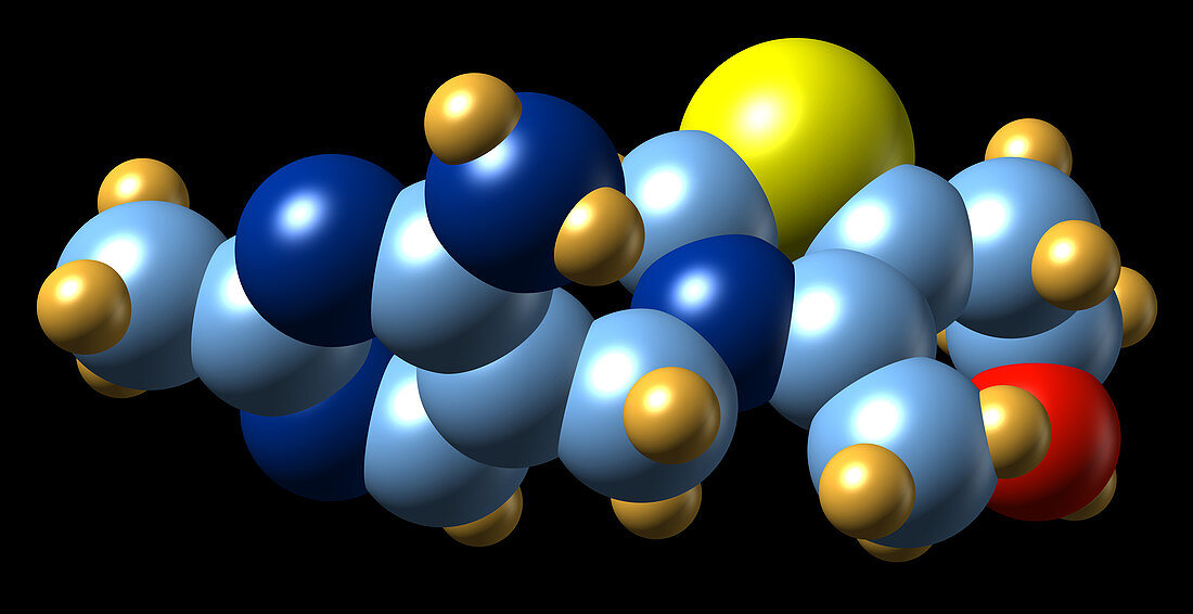 Vitamin B1,molecular model
