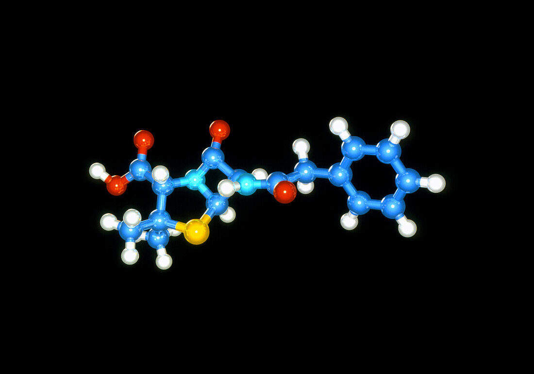 Penicillin G drug molecule