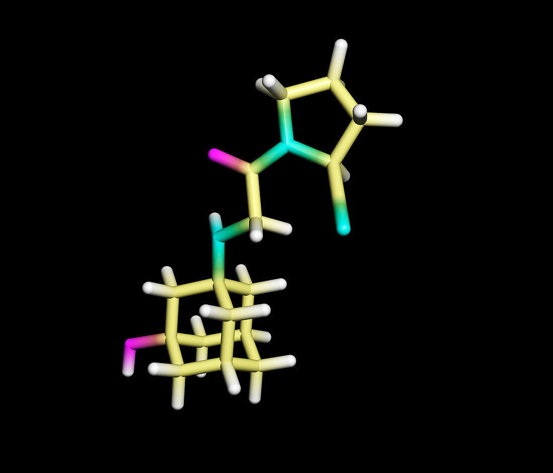 Vildagliptin diabetes drug molecule