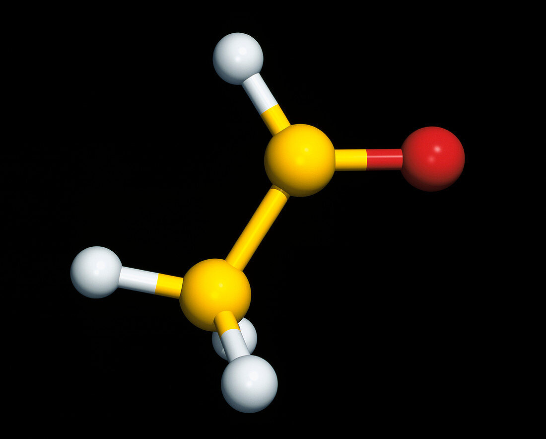 Computer graphic of a molecule of ethanal
