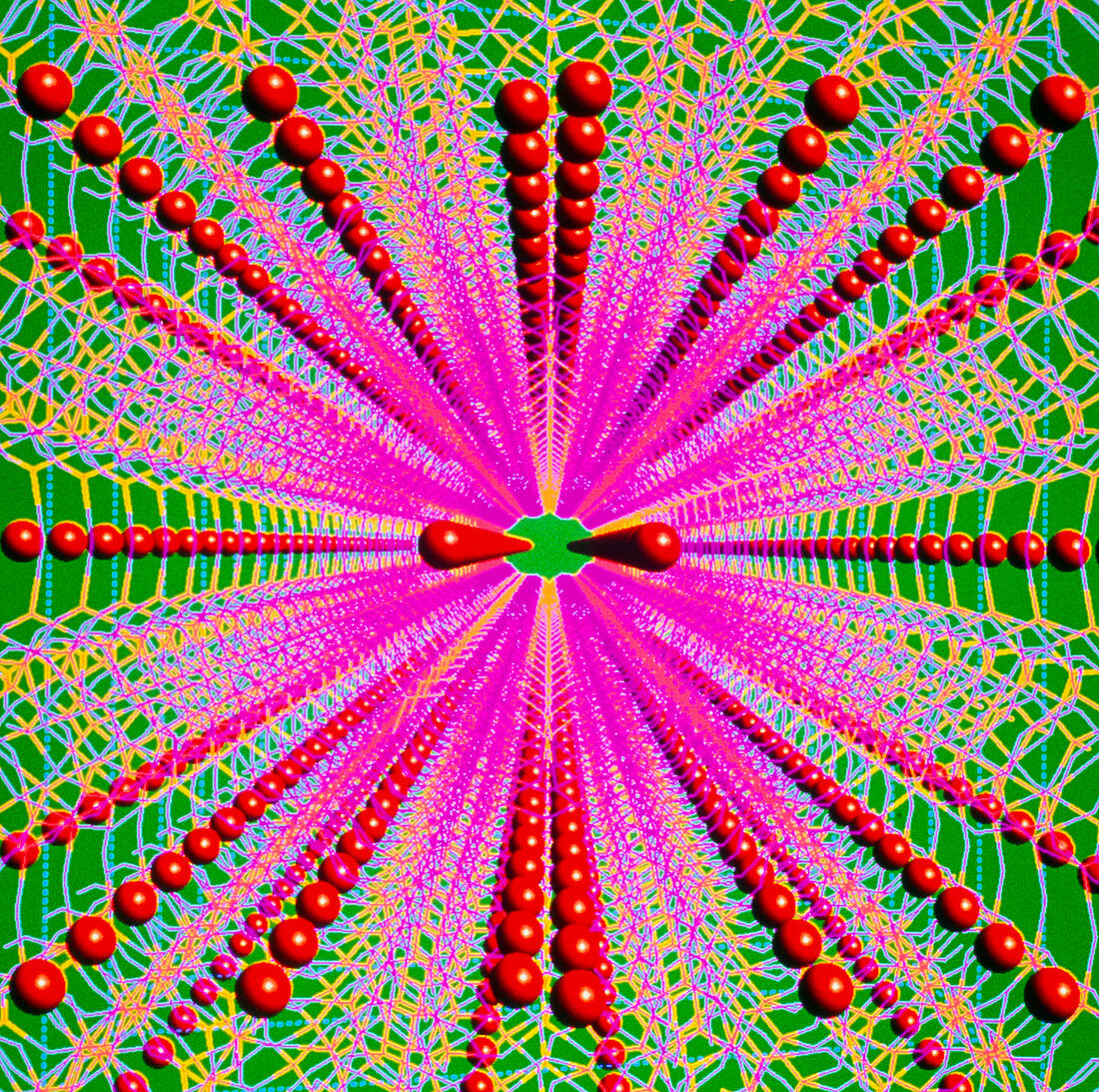 Molecular graphic of a zeolite crystal