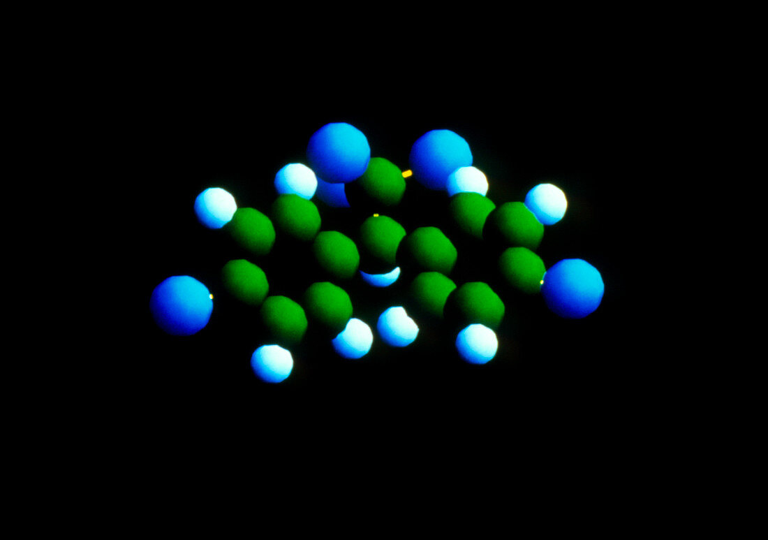 Computer graphic of a molecule of DDT