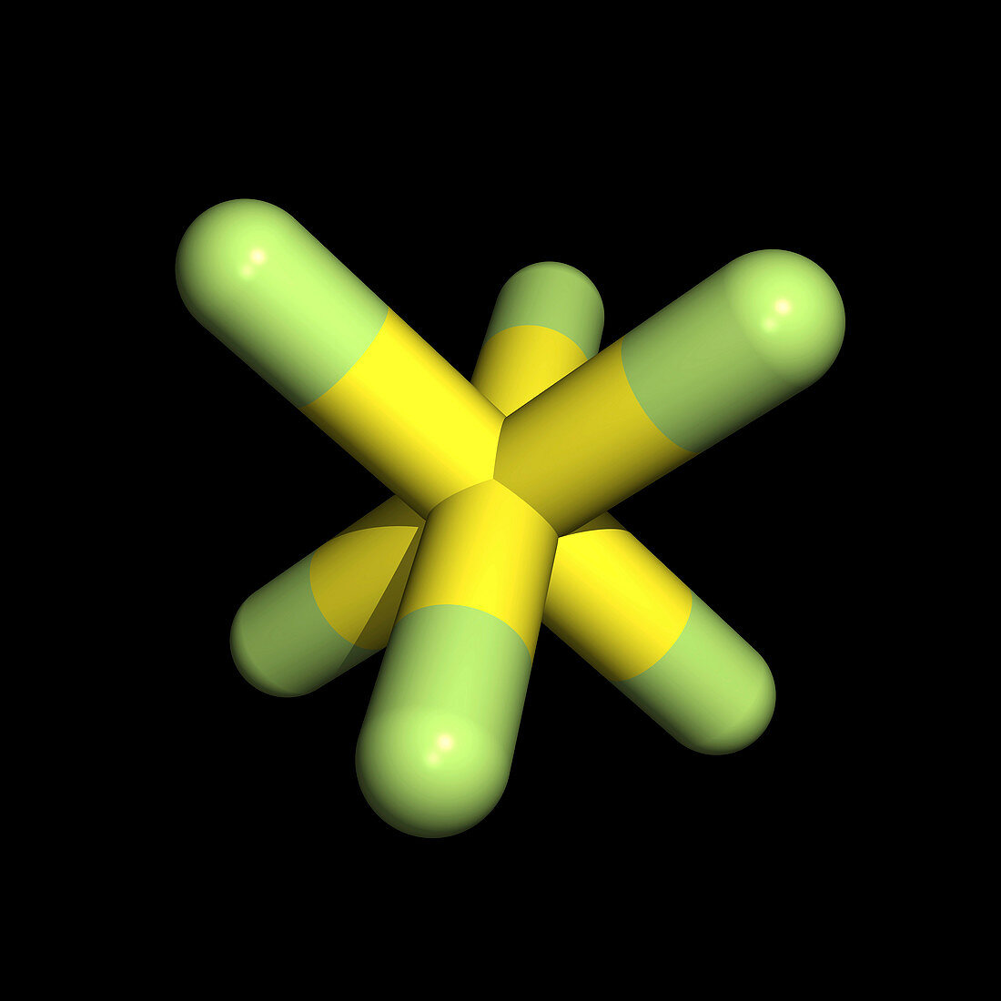 Sulphur hexafluoride molecule