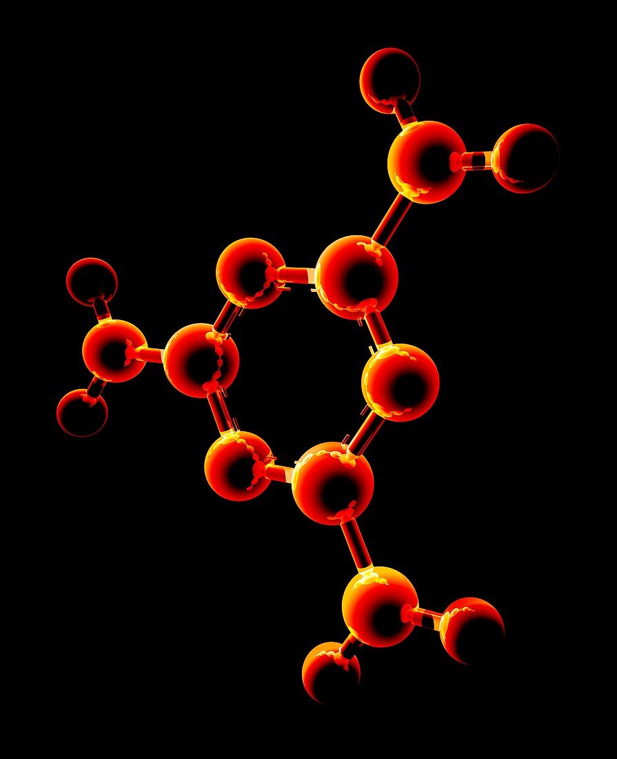 Melamine,molecular model