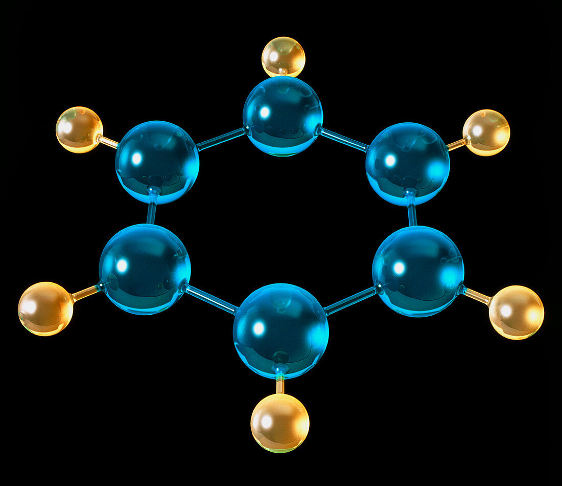Computer model of a molecule of benzene